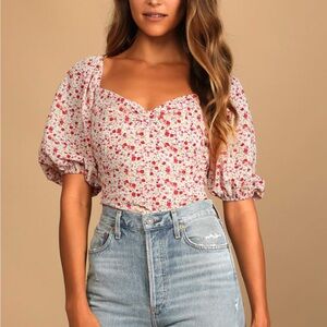 Floral Puff Sleeve Top